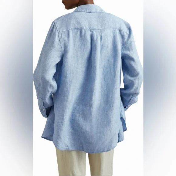 J. Crew Sky Blue Linen Shirt - Picture 3 of 13